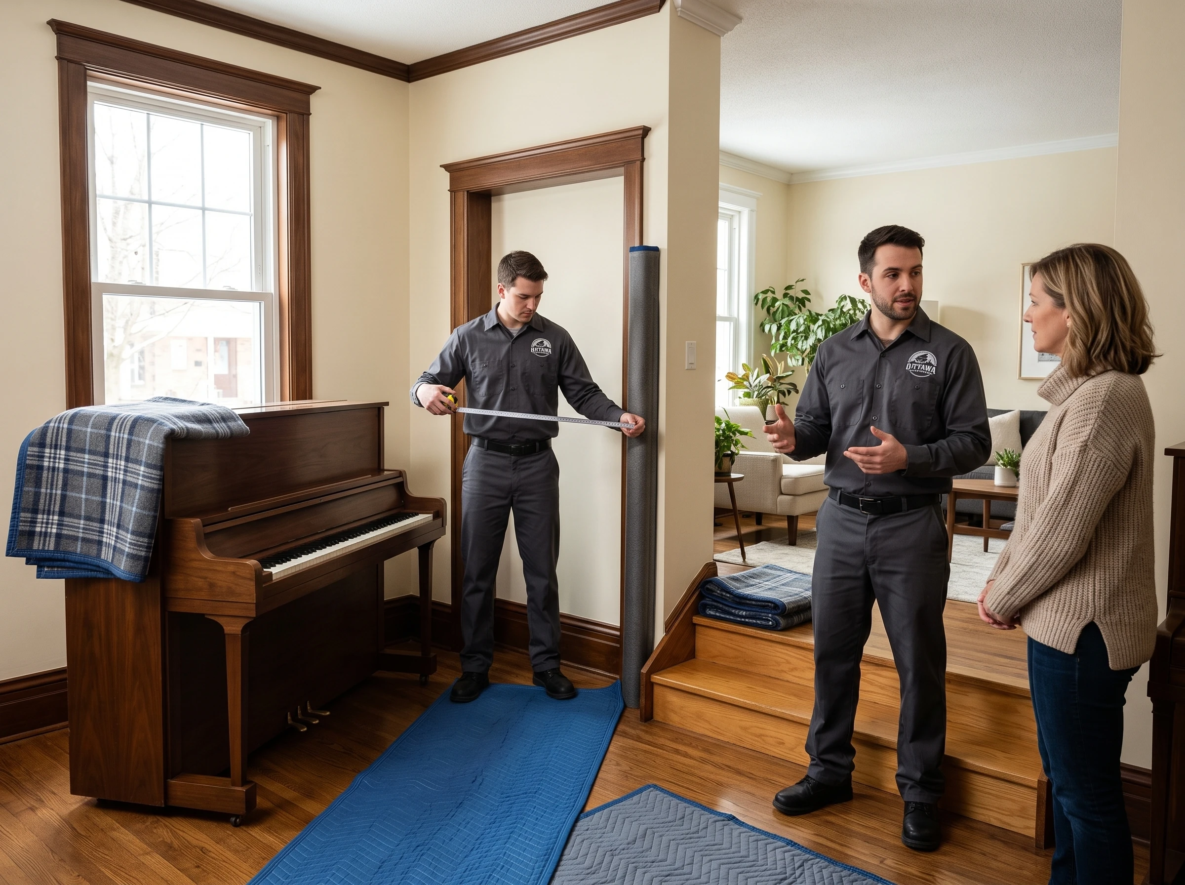 Ottawa piano movers planning stairs and doorway access